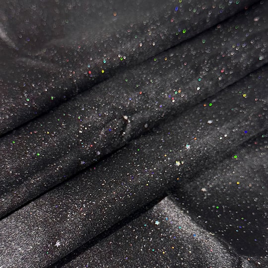 Feldman Star Black Glitter Satin